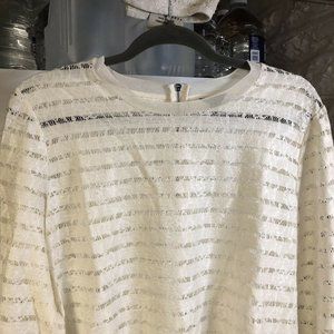 Ann Taylor Round Neck Long Sleeve Top Blouse